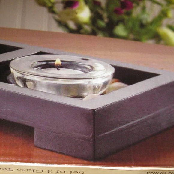 Maison Lighting Candle Garden Set 3 Tealight Holders on Base - Picture 2 of 3